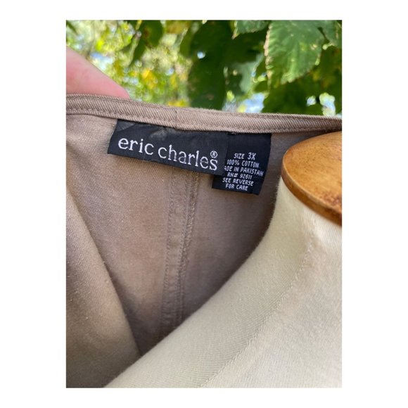 SOLD Vintage 90s Denim Jumper Dress Maxi Tan Volup Pockets Shift Sz 3X - Picture 2 of 8